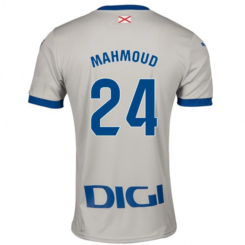 Danxen Heren Abdallahi Mahmoud #24 Lichtgrijs Uitshirt Uittenue 2024/25 T-Shirt