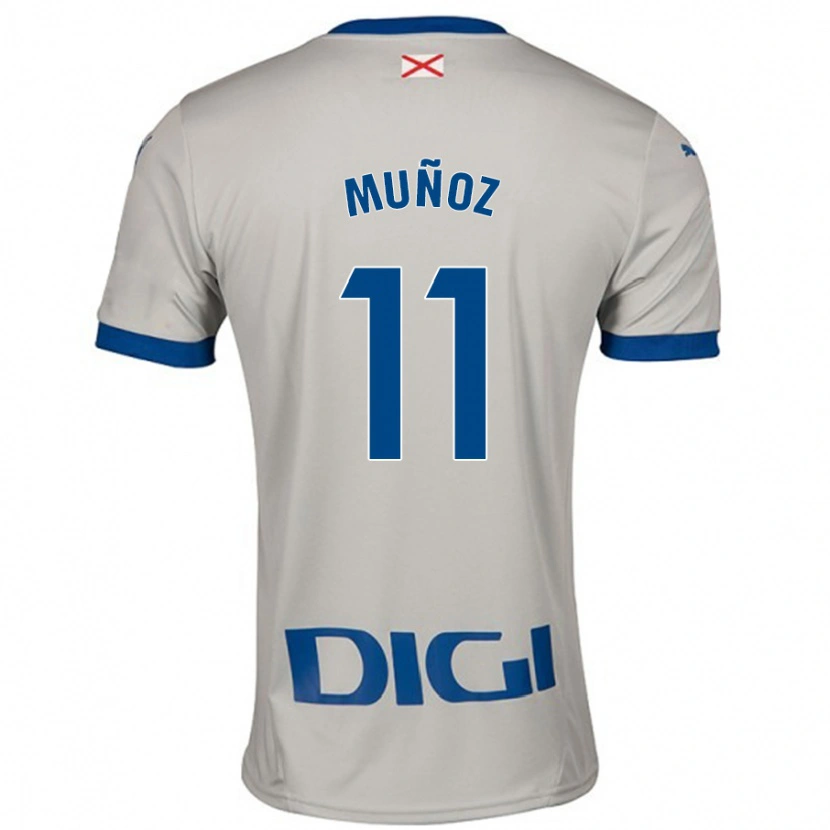 Danxen Heren Egoitz Muñoz #11 Lichtgrijs Uitshirt Uittenue 2024/25 T-Shirt