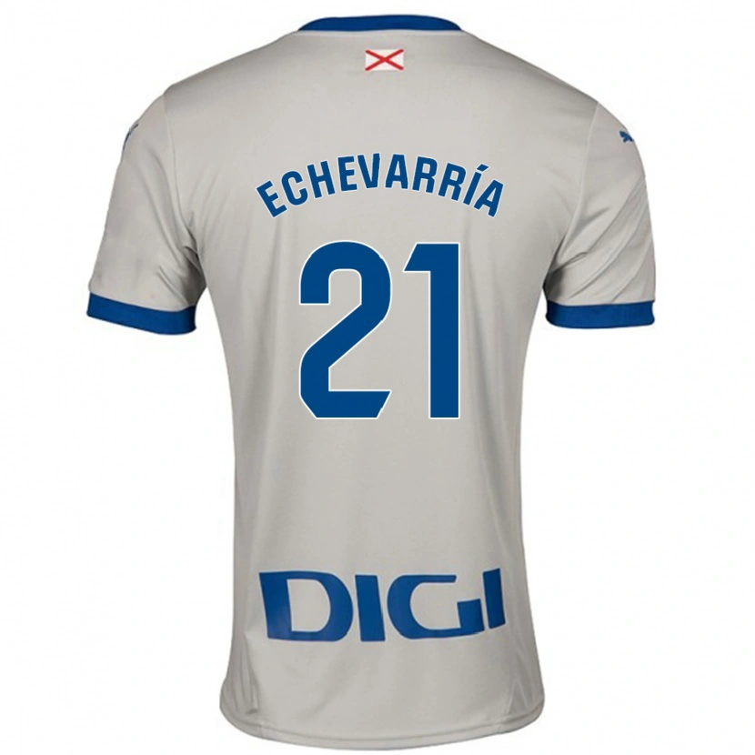 Danxen Heren Martin Echevarría #21 Lichtgrijs Uitshirt Uittenue 2024/25 T-Shirt