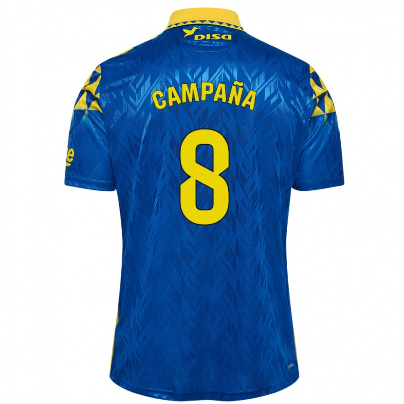 Danxen Heren José Campaña #8 Blauw Geel Uitshirt Uittenue 2024/25 T-Shirt