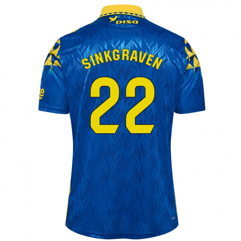 Danxen Heren Daley Sinkgraven #22 Blauw Geel Uitshirt Uittenue 2024/25 T-Shirt