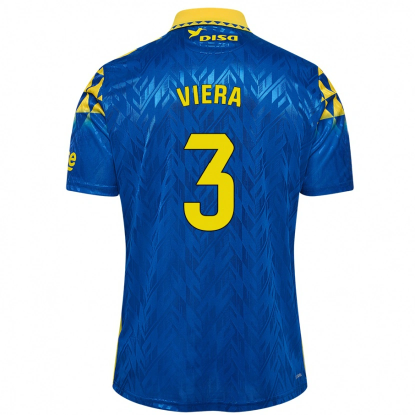 Danxen Heren Óliver Viera #3 Blauw Geel Uitshirt Uittenue 2024/25 T-Shirt