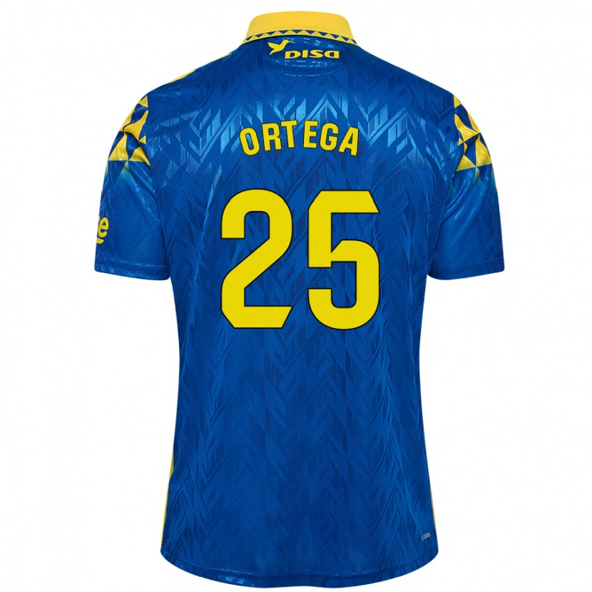 Danxen Heren Edián Ortega #25 Blauw Geel Uitshirt Uittenue 2024/25 T-Shirt