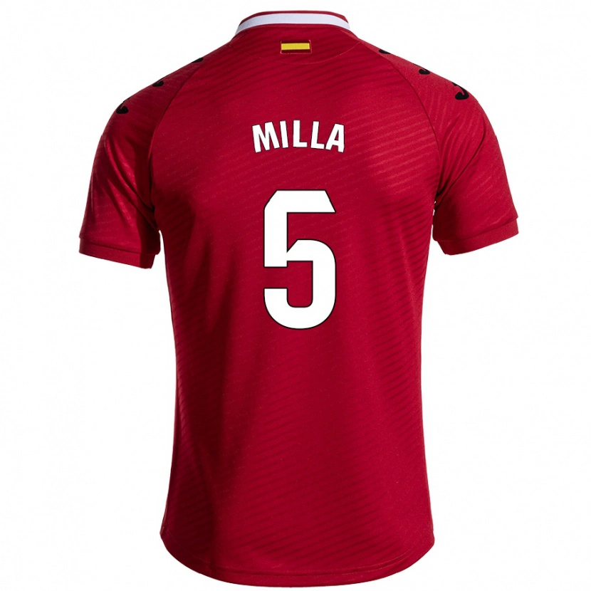 Danxen Heren Luis Milla #5 Donkerrood Uitshirt Uittenue 2024/25 T-Shirt