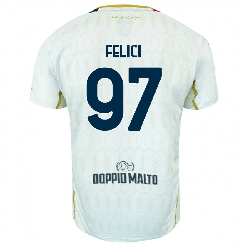 Danxen Heren Mattia Felici #97 Wit Uitshirt Uittenue 2024/25 T-Shirt