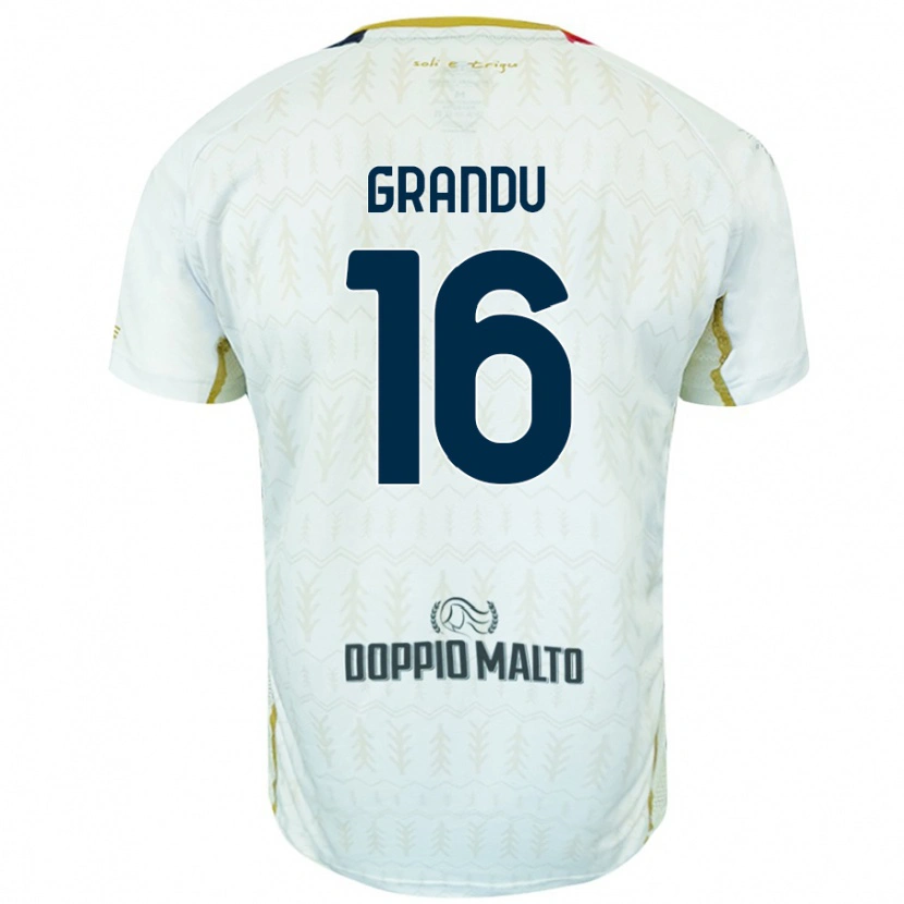 Danxen Heren Nicola Grandu #16 Wit Uitshirt Uittenue 2024/25 T-Shirt