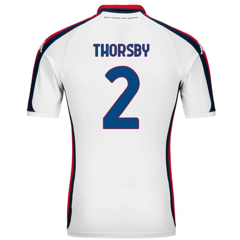 Danxen Heren Morten Thorsby #2 Wit Uitshirt Uittenue 2024/25 T-Shirt