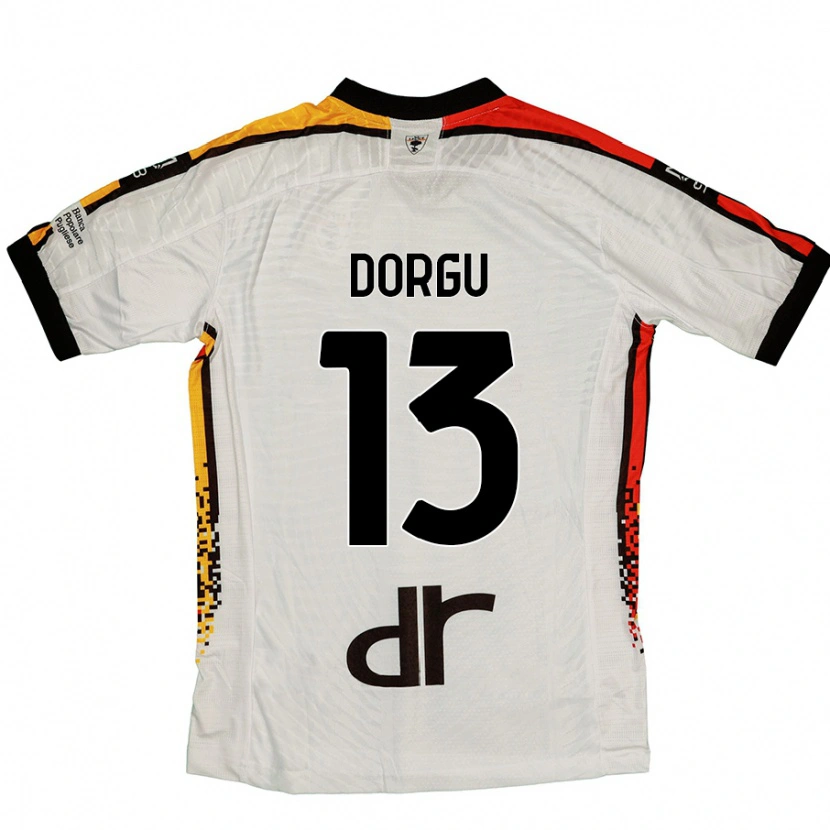 Danxen Heren Patrick Dorgu #13 Wit Zwart Uitshirt Uittenue 2024/25 T-Shirt