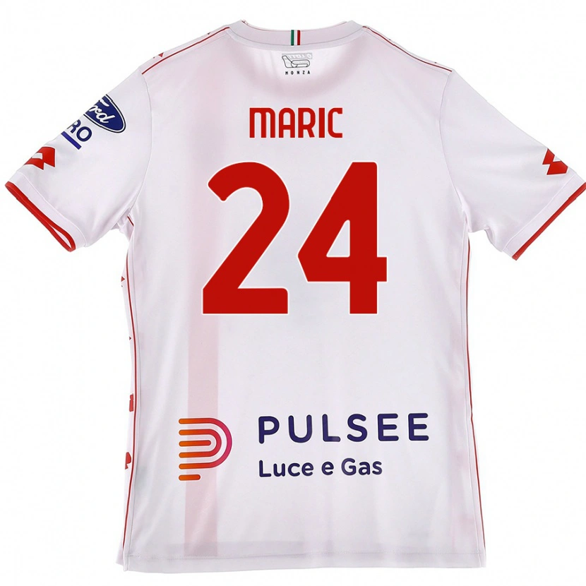 Danxen Heren Mirko Maric #24 Wit Rood Uitshirt Uittenue 2024/25 T-Shirt