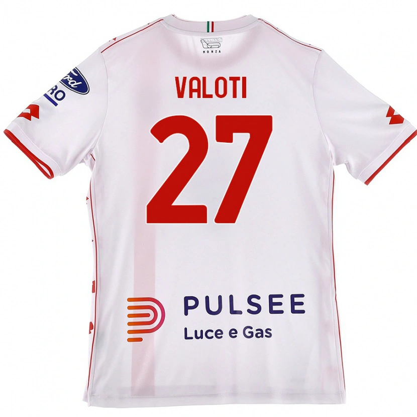 Danxen Heren Mattia Valoti #27 Wit Rood Uitshirt Uittenue 2024/25 T-Shirt