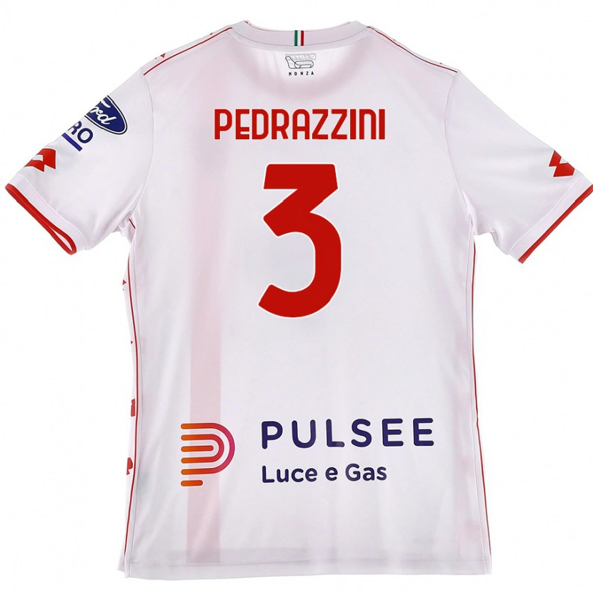 Danxen Heren Carlo Pedrazzini #3 Wit Rood Uitshirt Uittenue 2024/25 T-Shirt