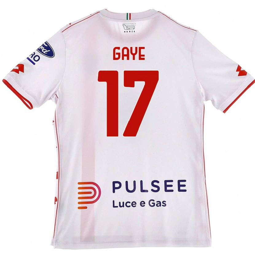 Danxen Heren Mamadou Gaye #17 Wit Rood Uitshirt Uittenue 2024/25 T-Shirt