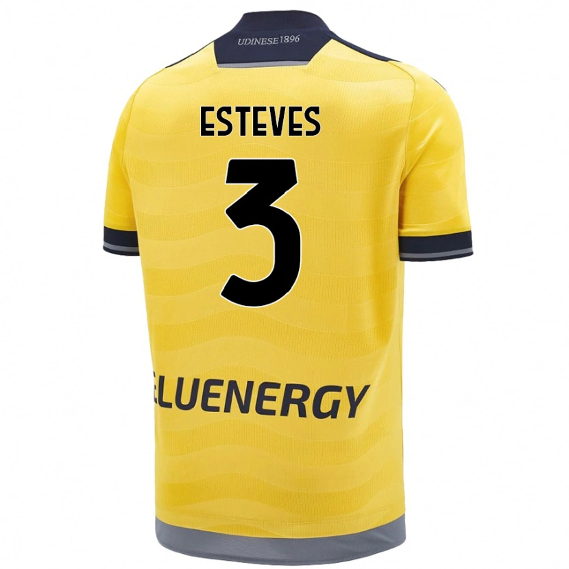 Danxen Heren Gonçalo Esteves #3 Goud Uitshirt Uittenue 2024/25 T-Shirt