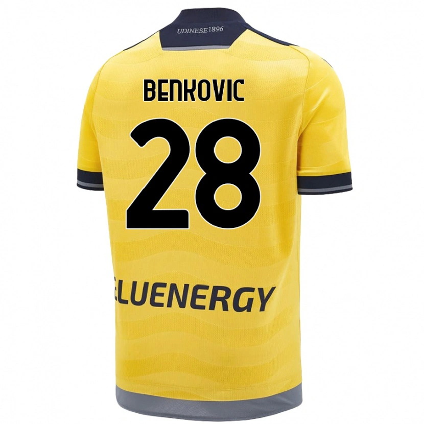 Danxen Heren Filip Benkovic #28 Goud Uitshirt Uittenue 2024/25 T-Shirt