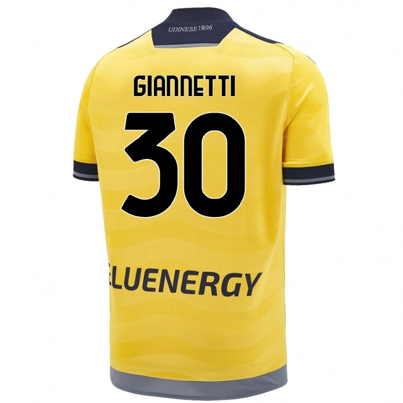 Danxen Heren Lautaro Giannetti #30 Goud Uitshirt Uittenue 2024/25 T-Shirt