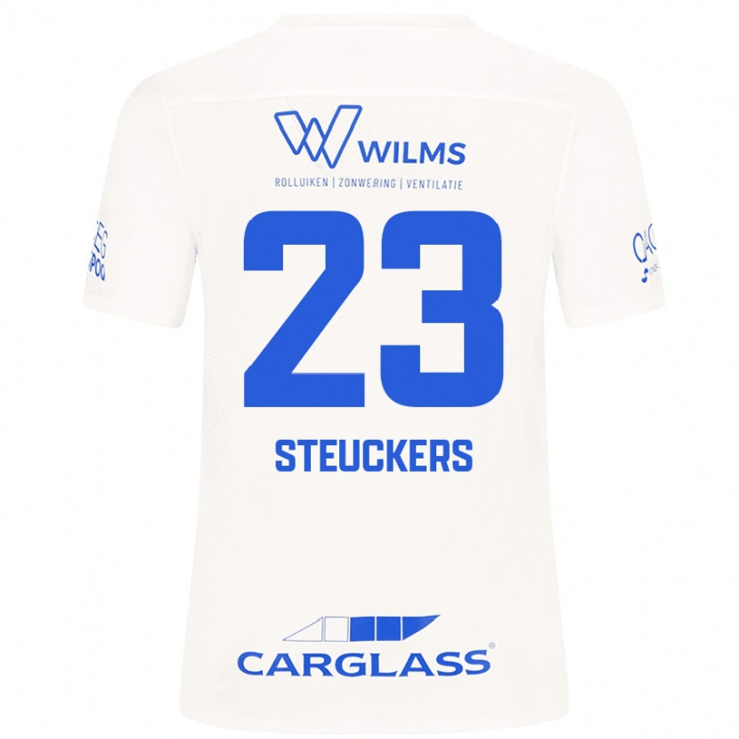 Danxen Heren Jarne Steuckers #23 Wit Uitshirt Uittenue 2024/25 T-Shirt