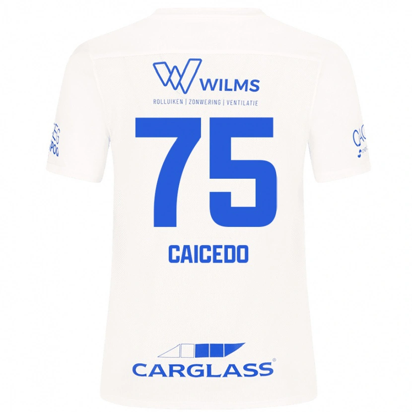 Danxen Heren Alfred Caicedo #75 Wit Uitshirt Uittenue 2024/25 T-Shirt