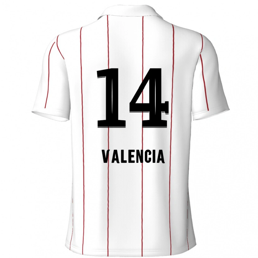 Danxen Heren Anthony Valencia #14 Wit Zwart Uitshirt Uittenue 2024/25 T-Shirt