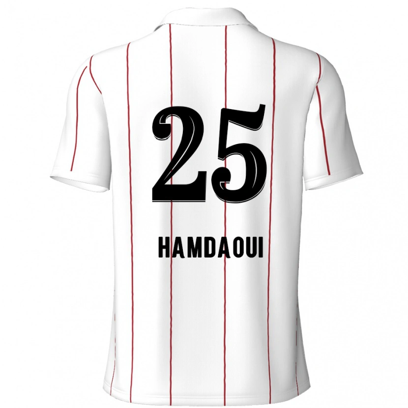 Danxen Heren Youssef Hamdaoui #25 Wit Zwart Uitshirt Uittenue 2024/25 T-Shirt