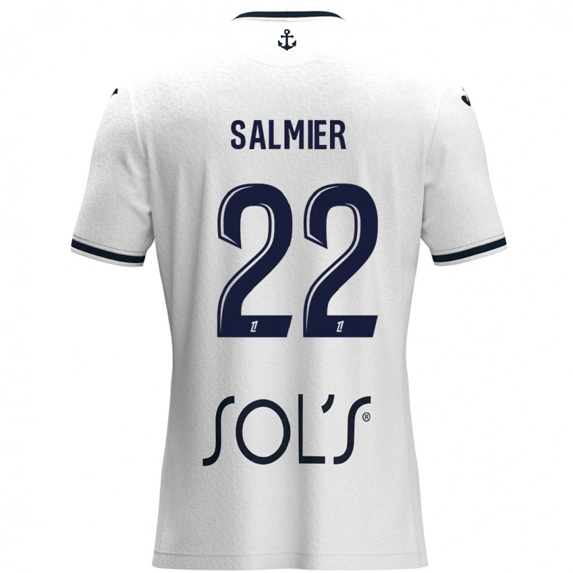 Danxen Heren Yoann Salmier #22 Wit Donkerblauw Uitshirt Uittenue 2024/25 T-Shirt