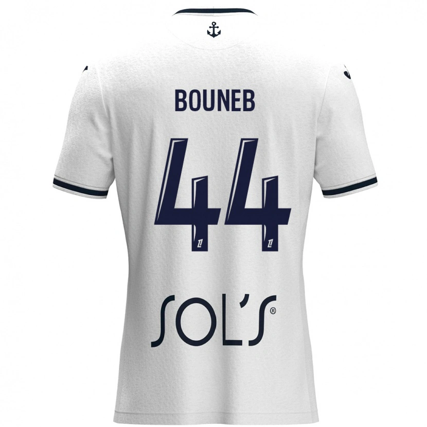 Danxen Heren Ismaïl Bouneb #44 Wit Donkerblauw Uitshirt Uittenue 2024/25 T-Shirt