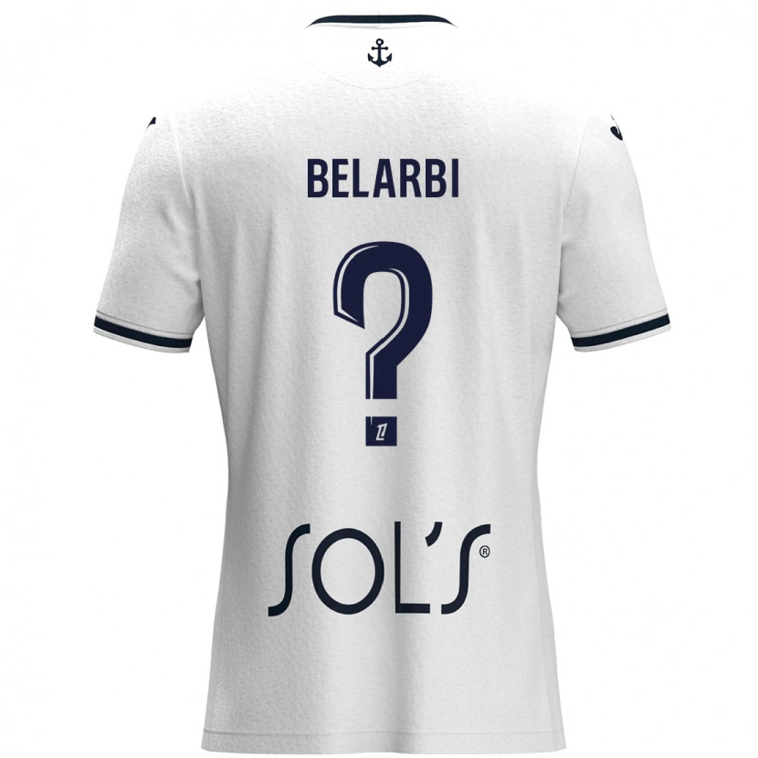 Danxen Heren Sohaib Belarbi #0 Wit Donkerblauw Uitshirt Uittenue 2024/25 T-Shirt