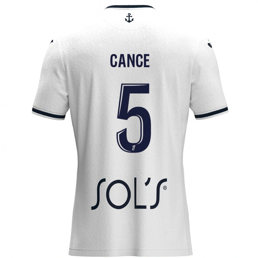 Danxen Heren Laurie Cance #5 Wit Donkerblauw Uitshirt Uittenue 2024/25 T-Shirt