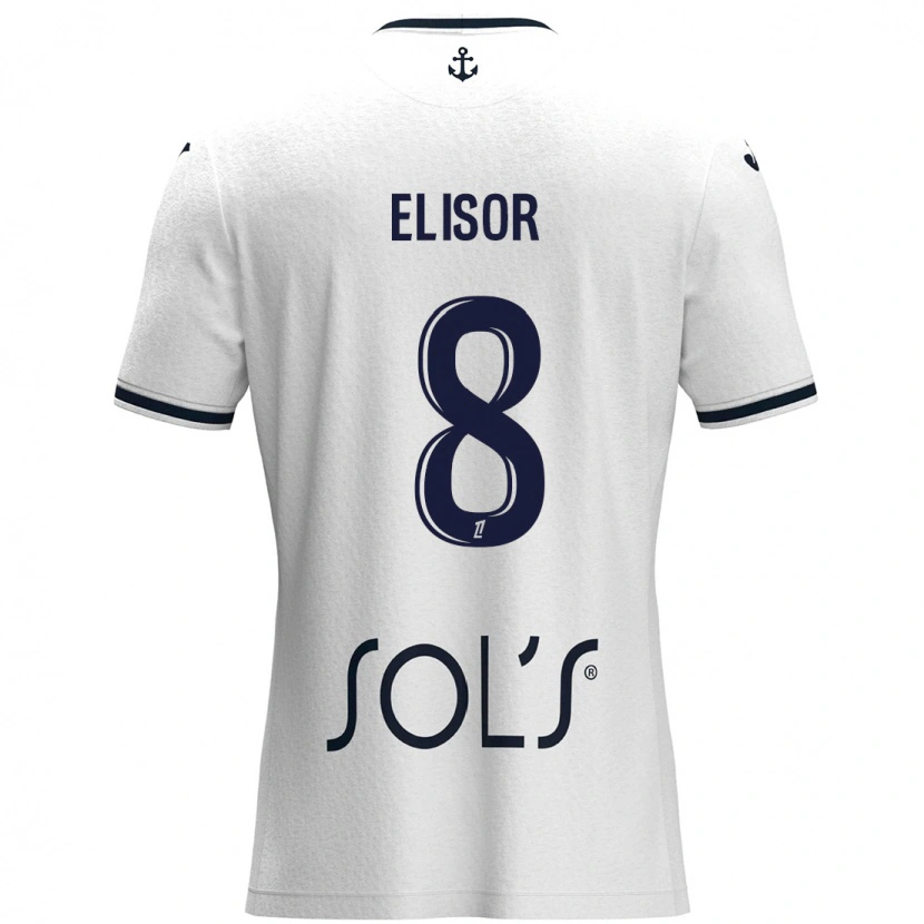 Danxen Heren Salomé Elisor #8 Wit Donkerblauw Uitshirt Uittenue 2024/25 T-Shirt