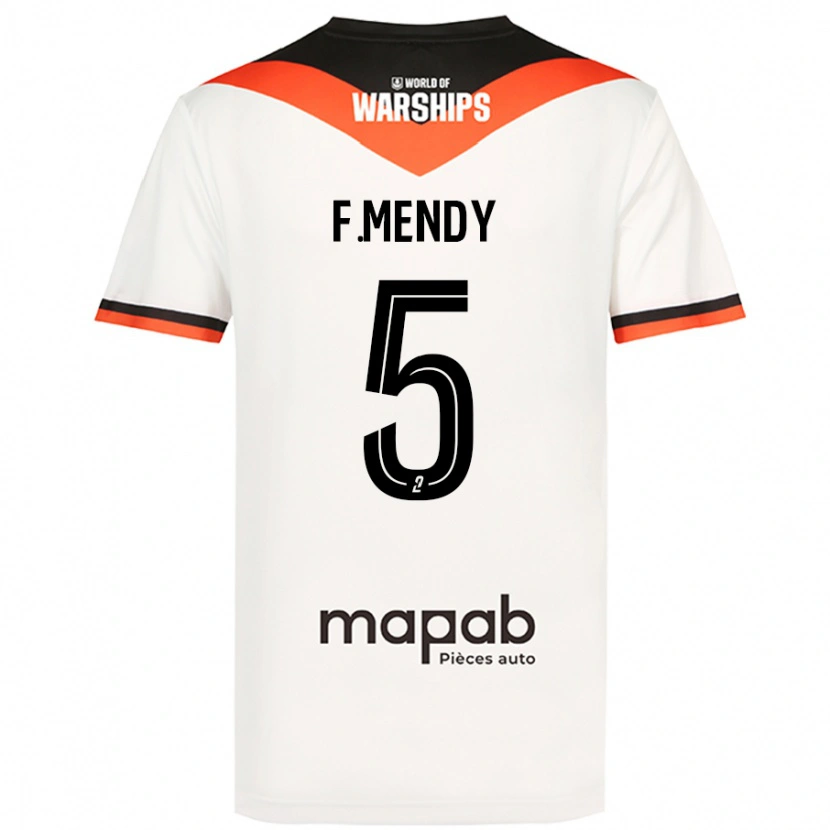 Danxen Heren Formose Mendy #5 Wit Uitshirt Uittenue 2024/25 T-Shirt