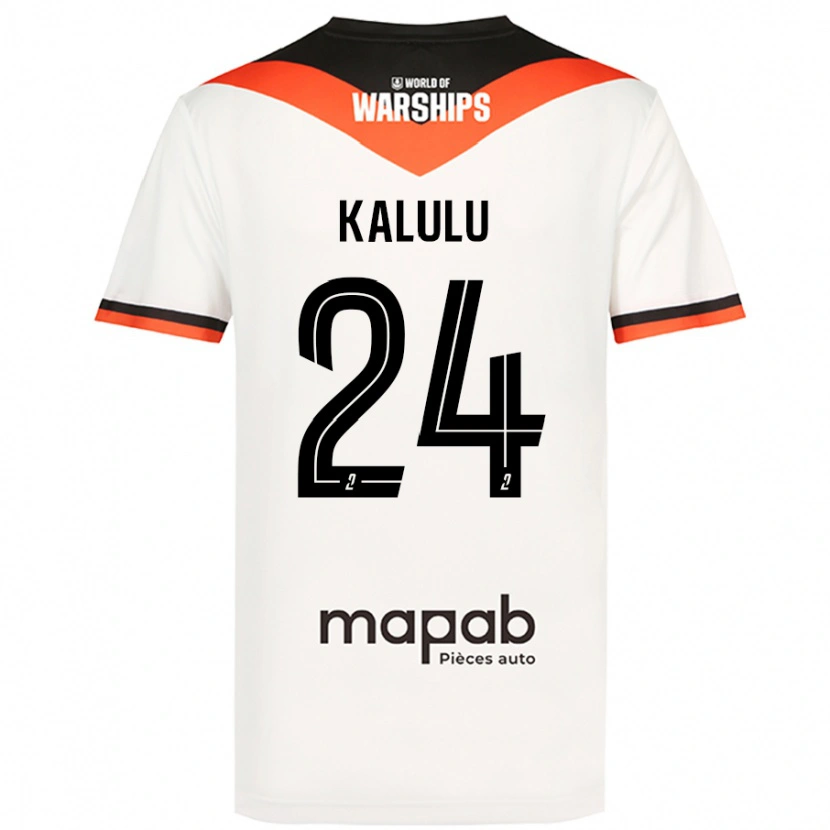 Danxen Heren Gédéon Kalulu #24 Wit Uitshirt Uittenue 2024/25 T-Shirt