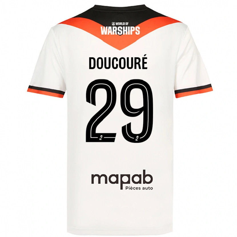 Danxen Heren Siriné Doucouré #29 Wit Uitshirt Uittenue 2024/25 T-Shirt