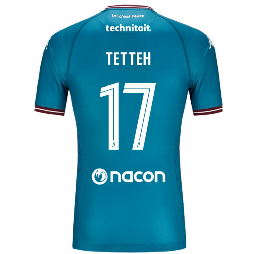 Danxen Heren Benjamin Tetteh #17 Blauw Petrol Uitshirt Uittenue 2024/25 T-Shirt