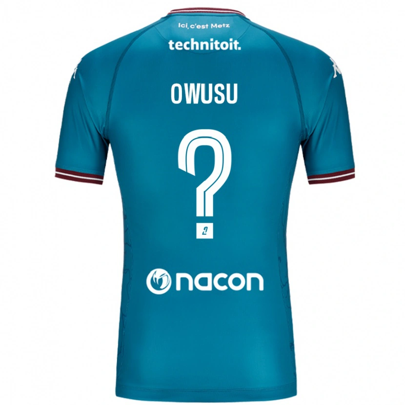 Danxen Heren Ryan Owusu #0 Blauw Petrol Uitshirt Uittenue 2024/25 T-Shirt