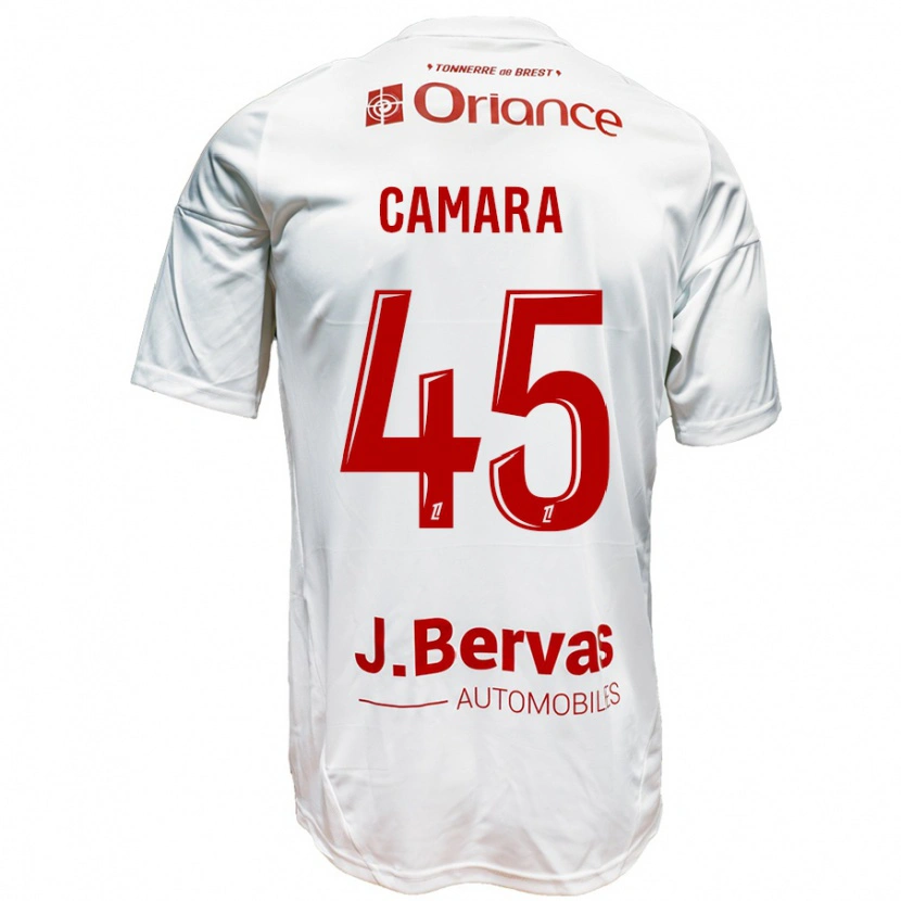 Danxen Heren Mahdi Camara #45 Wit Rood Uitshirt Uittenue 2024/25 T-Shirt