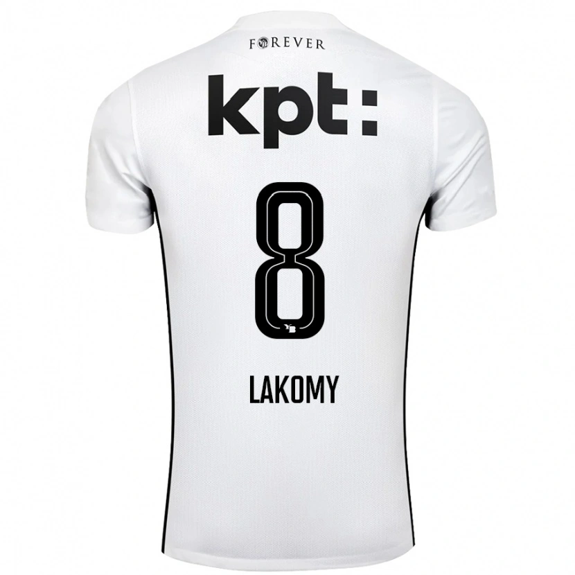 Danxen Heren Lukasz Lakomy #8 Wit Zwart Uitshirt Uittenue 2024/25 T-Shirt