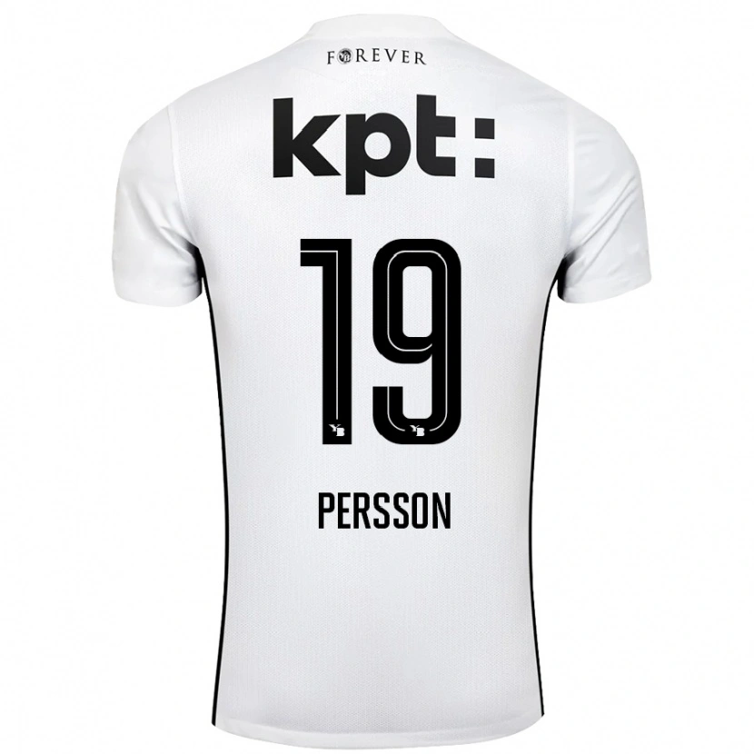 Danxen Heren Noah Persson #19 Wit Zwart Uitshirt Uittenue 2024/25 T-Shirt