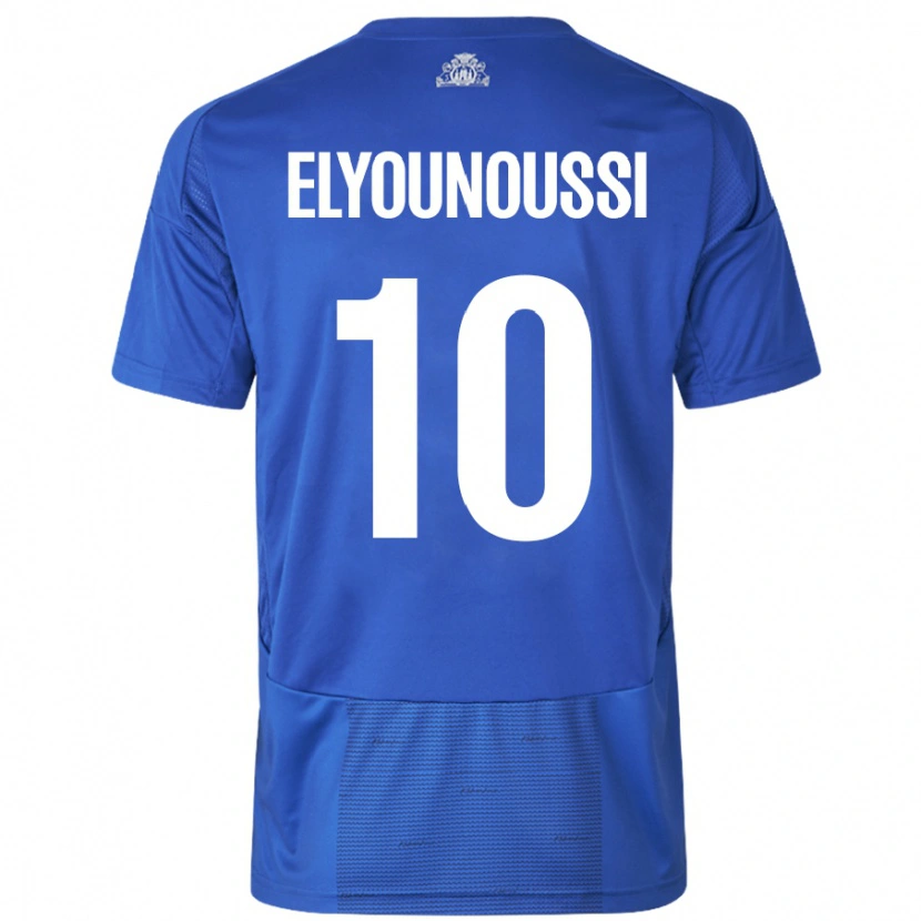 Danxen Heren Mohamed Elyounoussi #10 Wit Blauw Uitshirt Uittenue 2024/25 T-Shirt