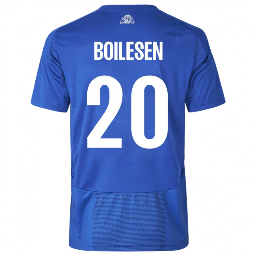 Danxen Heren Nicolai Boilesen #20 Wit Blauw Uitshirt Uittenue 2024/25 T-Shirt