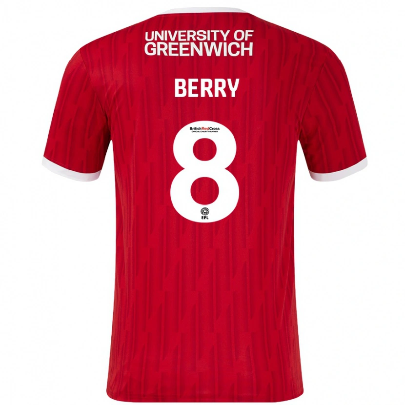 Danxen Dames Luke Berry #8 Rood Wit Thuisshirt Thuistenue 2024/25 T-Shirt