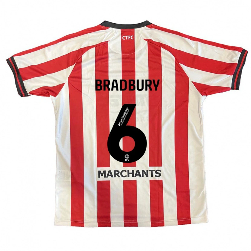 Danxen Dames Tom Bradbury #6 Rood Wit Thuisshirt Thuistenue 2024/25 T-Shirt