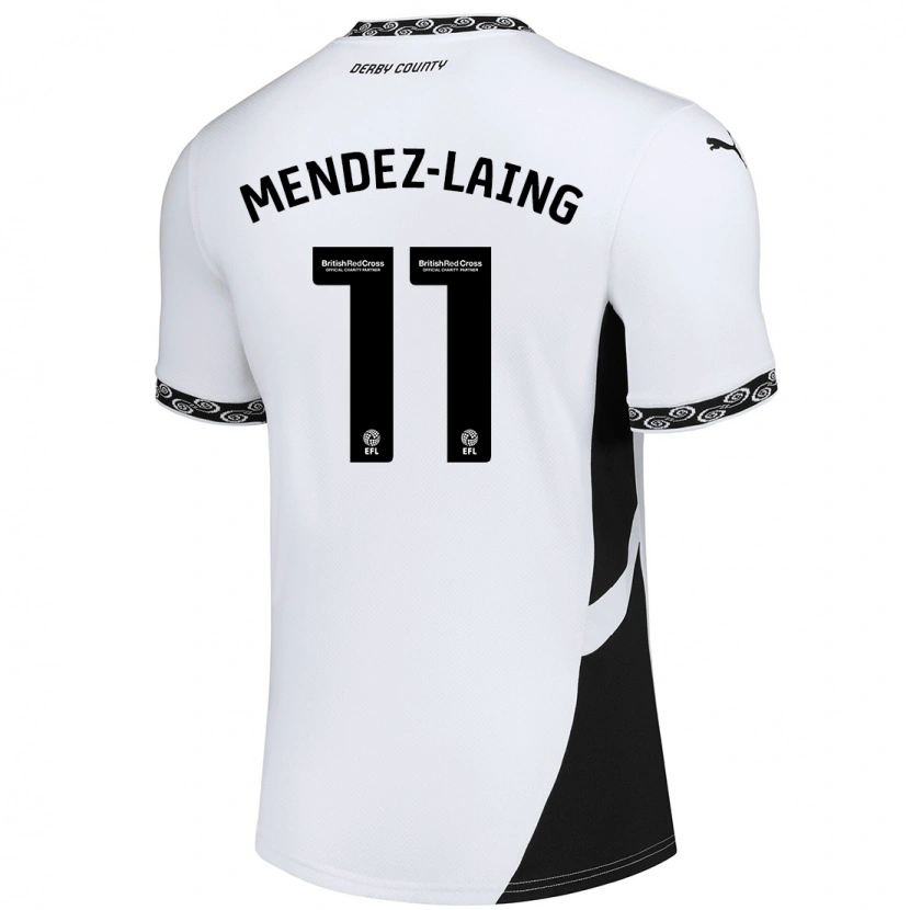 Danxen Dames Nathaniel Méndez-Laing #11 Wit Zwart Thuisshirt Thuistenue 2024/25 T-Shirt