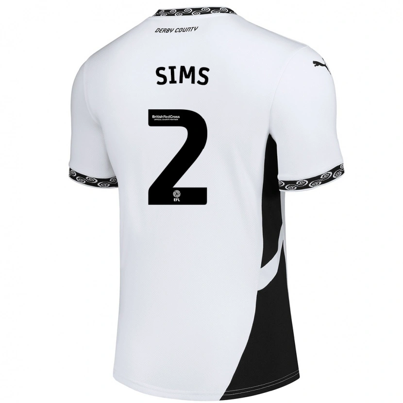 Danxen Dames Amy Sims #2 Wit Zwart Thuisshirt Thuistenue 2024/25 T-Shirt