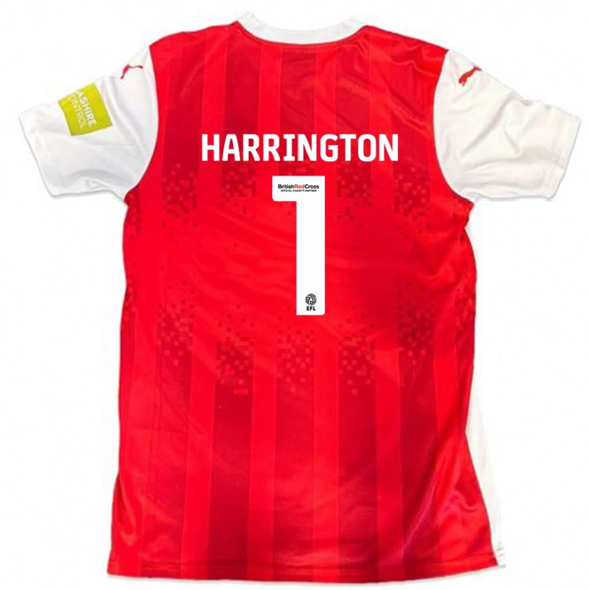 Danxen Dames David Harrington #1 Rood Wit Thuisshirt Thuistenue 2024/25 T-Shirt