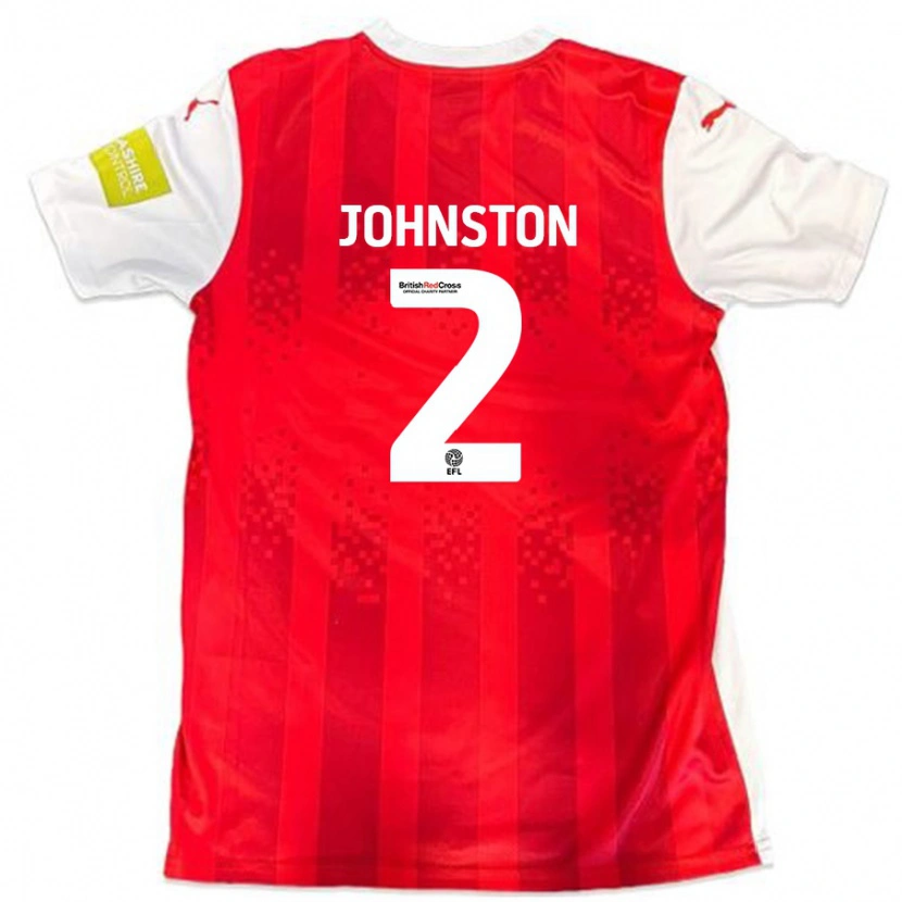 Danxen Dames Carl Johnston #2 Rood Wit Thuisshirt Thuistenue 2024/25 T-Shirt