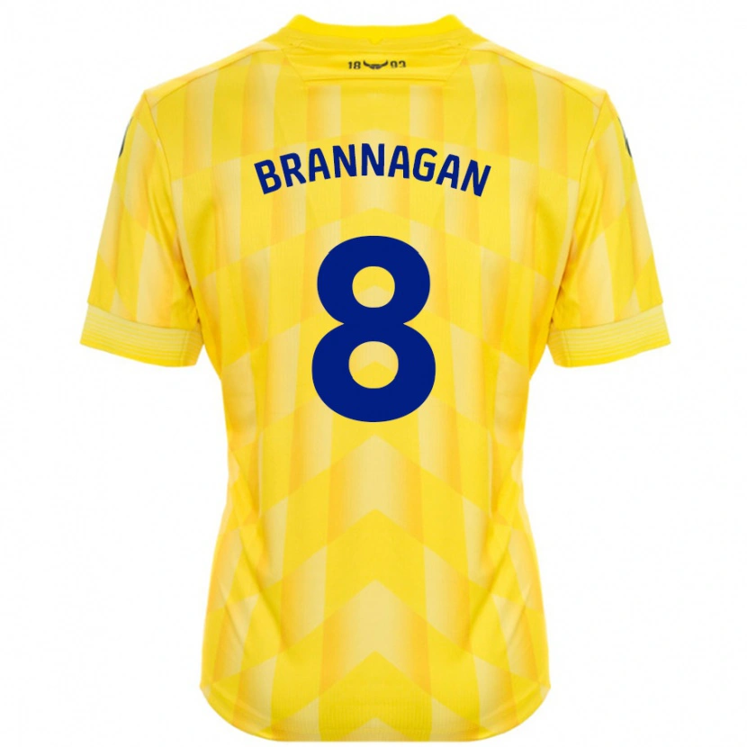 Danxen Dames Cameron Brannagan #8 Geel Thuisshirt Thuistenue 2024/25 T-Shirt