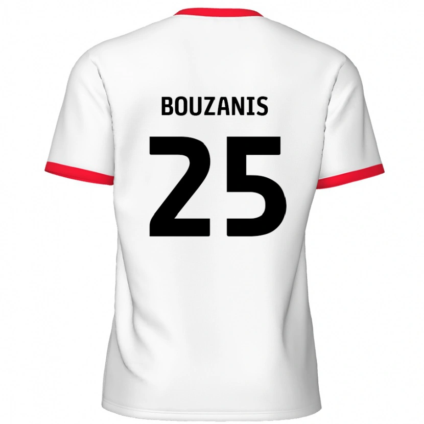 Danxen Dames Dean Bouzanis #25 Wit Rood Thuisshirt Thuistenue 2024/25 T-Shirt