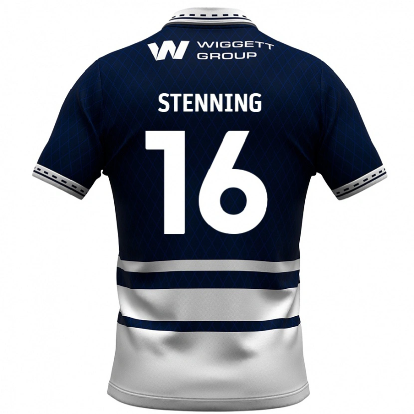 Danxen Dames Ellie Stenning #16 Marineblauw Wit Thuisshirt Thuistenue 2024/25 T-Shirt