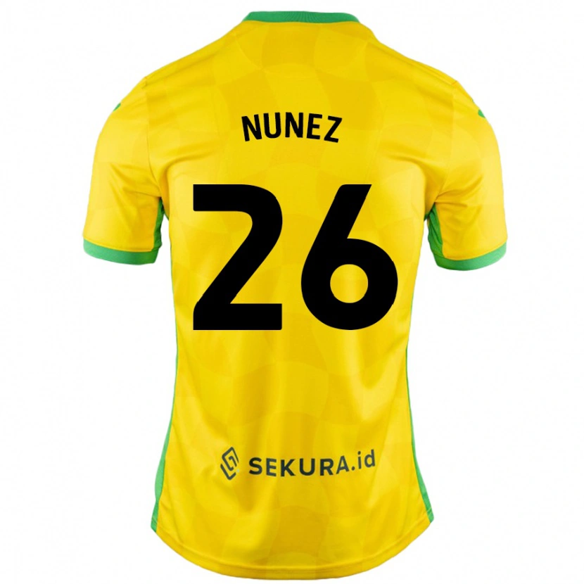 Danxen Dames Marcelino Núñez #26 Geel Groen Thuisshirt Thuistenue 2024/25 T-Shirt