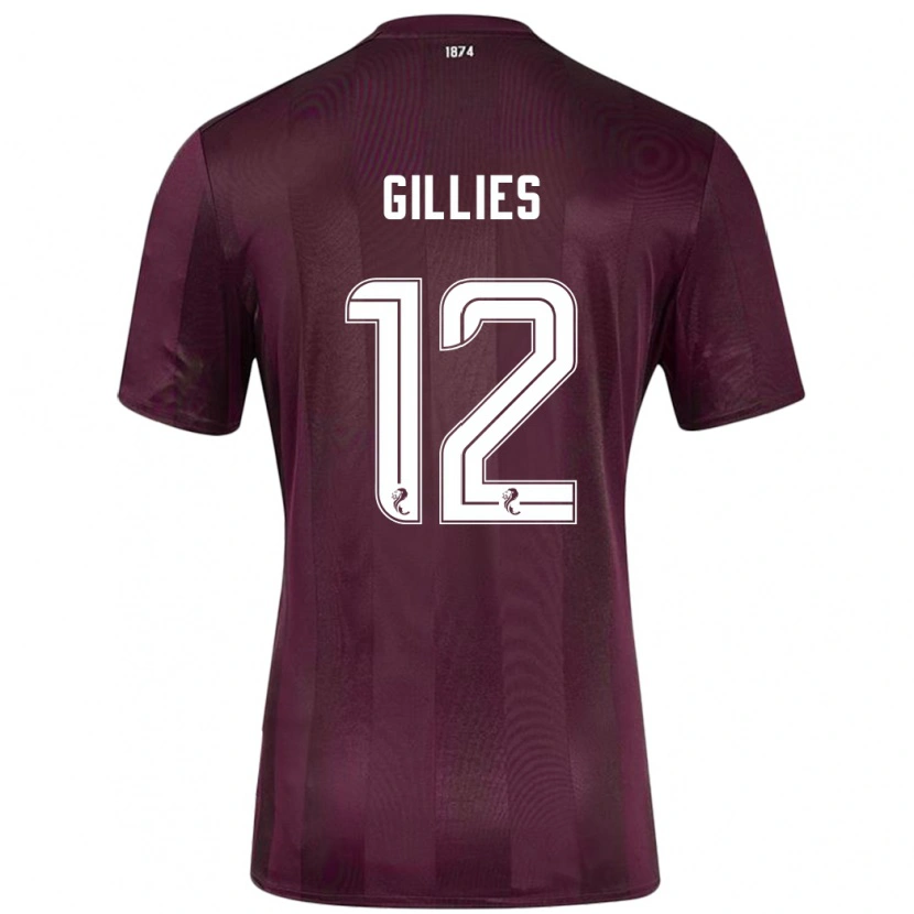 Danxen Dames Matthew Gillies #12 Bordeauxrood Thuisshirt Thuistenue 2024/25 T-Shirt