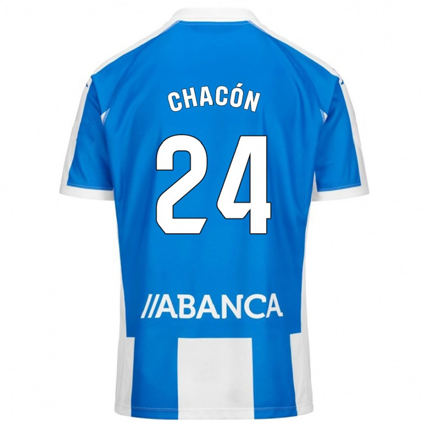 Danxen Dames Luis Chacón #24 Blauw Wit Thuisshirt Thuistenue 2024/25 T-Shirt